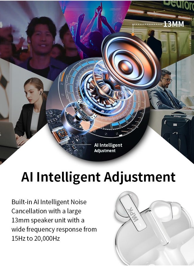 Korean Brand RS2 True Wireless Earphones, Korean Brand, 6 Mics Hybrid ANC with AI Wind Noise Reduction, -42dB Noise Cancelling, Transparency Mode, Normal Mode, ANC Mode, 30-Hour Battery Life, Bluetooth 5.4, IPX5 Waterproof, Powerful Bass, Silver White - pzsku/Z97ADD9289C07ECCB96B2Z/45/_/1734937922/df880785-0123-4bf6-a985-71d0d0d9e329