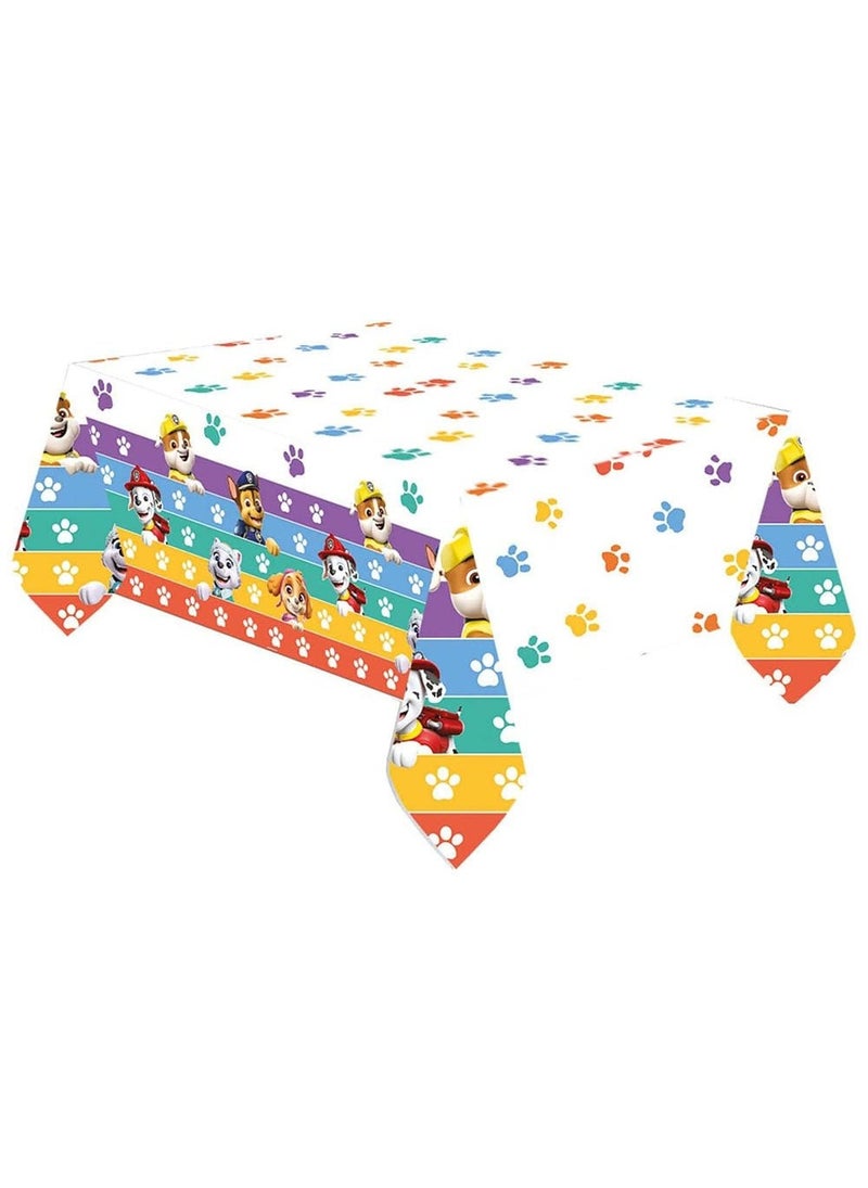 مفرش طاولة ورقي من باو باترول فريندز، قوس قزح، 180×120 سم