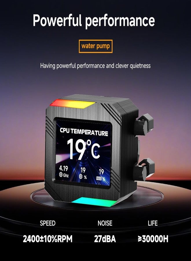 Jungle Leopard Astroshel V2G 360 Argb Water Cooling CPU Cooler|3 * 120mm PWM Fans with 2000RPM|Customizable LCD Digital Display Screen|for Intel LGA1851/1700/1200/115X AMD AM4/AM5(White-360mm) - Image 4