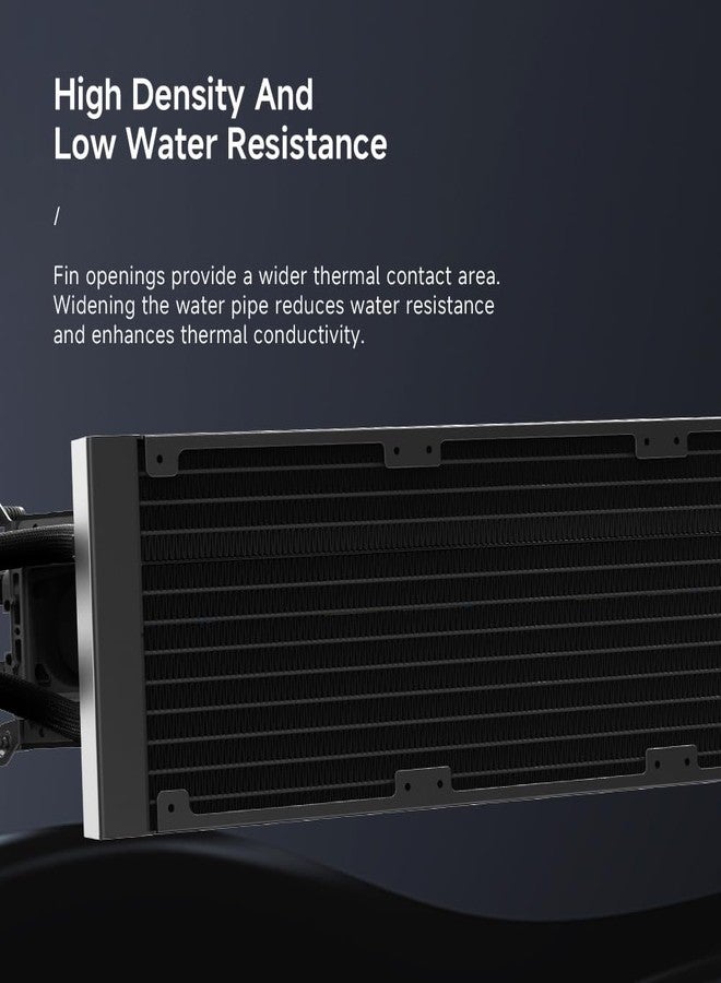 Jungle Leopard Astroshel V2G 360 Argb Water Cooling CPU Cooler|3 * 120mm PWM Fans with 2000RPM|Customizable LCD Digital Display Screen|for Intel LGA1851/1700/1200/115X AMD AM4/AM5(White-360mm) - Image 5