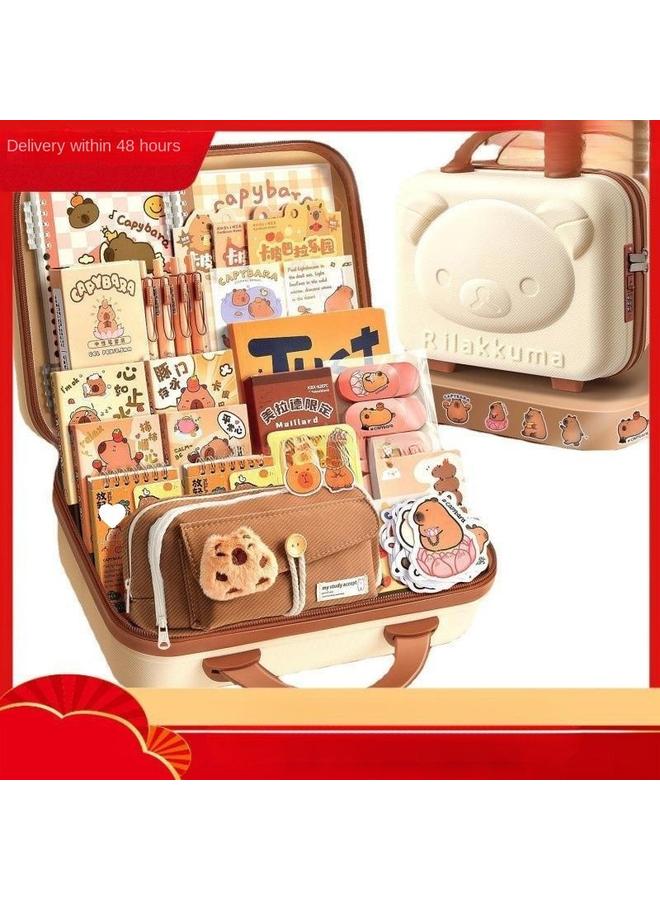 Bluejw Kabibala Capybara Stationery Suit Gift Bag Gift Box Hand Account Hand Account Gift Kabibala School Opening Gift Box - Image 2