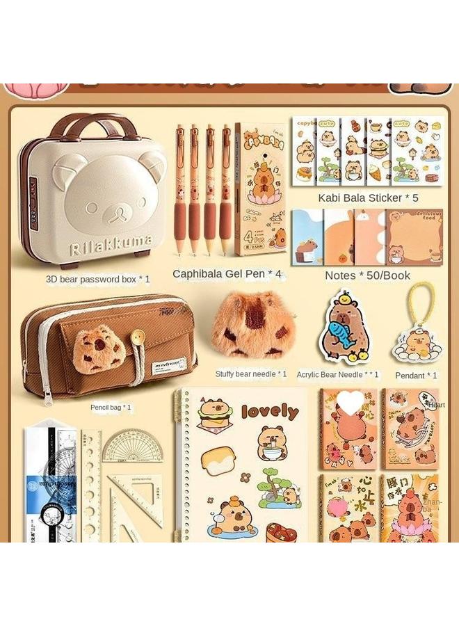 Bluejw Kabibala Capybara Stationery Suit Gift Bag Gift Box Hand Account Hand Account Gift Kabibala School Opening Gift Box - Image 3