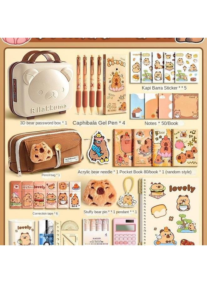 Bluejw Kabibala Capybara Stationery Suit Gift Bag Gift Box Hand Account Hand Account Gift Kabibala School Opening Gift Box - Image 4