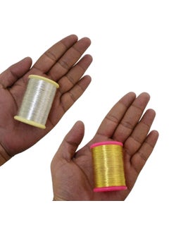 Embroiderymaterial Embroiderymaterial Gold & Real Silver Plated Metallic Zari Embroidery Thread Combo - 2 Roll - 200 Meter/Roll  - Image 3