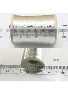 Embroiderymaterial Embroiderymaterial Gold & Real Silver Plated Metallic Zari Embroidery Thread Combo - 2 Roll - 200 Meter/Roll  - Image 5