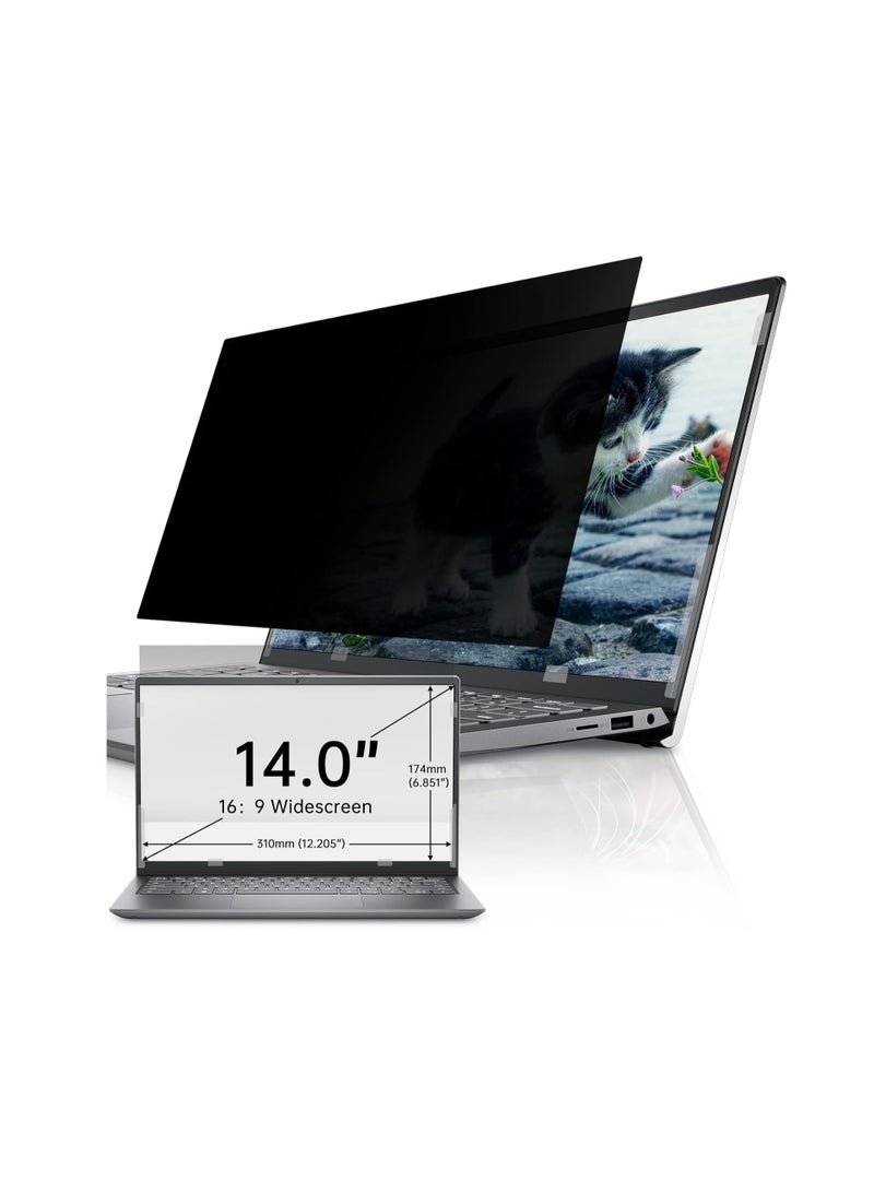 14 inch Laptop Privacy Screen Protector, Removable Anti Blue Light & Anti Glare Computer Screen Filter Compatible with 14" Lenovo/HP Envy/Dell/Acer/Asus/Thinkpad with 16:9 Aspect Ratio - Image 1