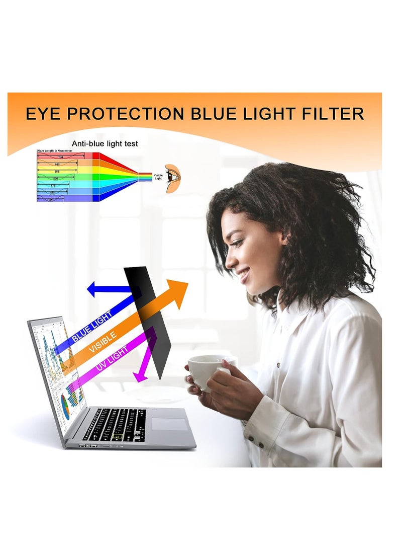 14 inch Laptop Privacy Screen Protector, Removable Anti Blue Light & Anti Glare Computer Screen Filter Compatible with 14" Lenovo/HP Envy/Dell/Acer/Asus/Thinkpad with 16:9 Aspect Ratio - Image 2