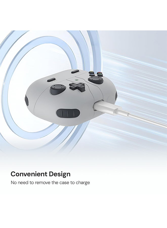 O Ozone Case For Samsung Galaxy Buds3 Case & Galaxy Buds 3 Pro Case Cover (2024), 3D Game Console Design Silicone Protective Cover with Keychain- Grey - Image 5