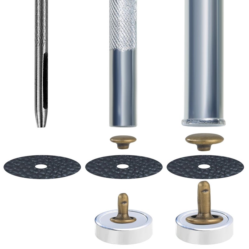 YORANYO 340 Sets Leather Rivets Kit Mixed Sizes Rivets for Leather Double Cap Rivets Studs for Clothing Fabric with Leather Crafting Rivet Tool for Repair Decorate Clothes Shoes Bags Belts (Bronze) - Image 5