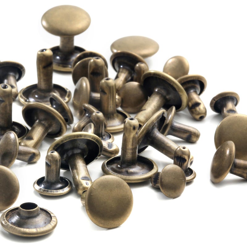 YORANYO 340 Sets Leather Rivets Kit Mixed Sizes Rivets for Leather Double Cap Rivets Studs for Clothing Fabric with Leather Crafting Rivet Tool for Repair Decorate Clothes Shoes Bags Belts (Bronze) - Image 4