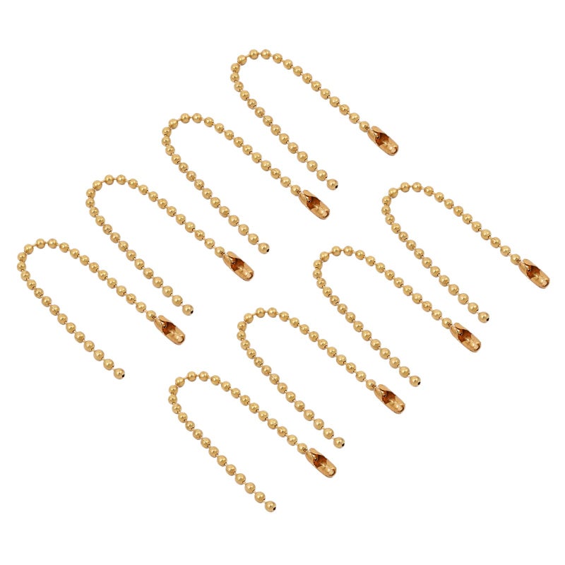YOKIVE 8 Pcs Ball Chain, Bead Extension Keychain Cord with Connector Clasp Accessories Decoration Making, Great for Art, Handmade, DIY (Golden, 3.94-Inch) - Image 1