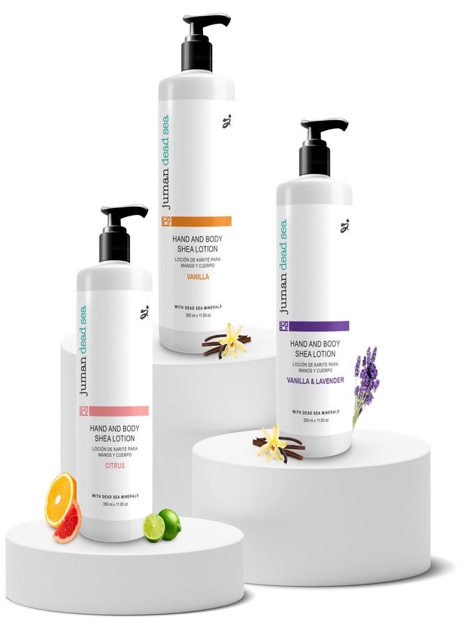 JUMAN Dead Sea Minerals Moisturizing Body Lotion Trio | Fast Absorbing & Non-Greasy | Hydrating Moisturizer with Shea, Cocoa Butter & Sweet Almond Oil | Skin Moisturizer for Women & Men - Image 1