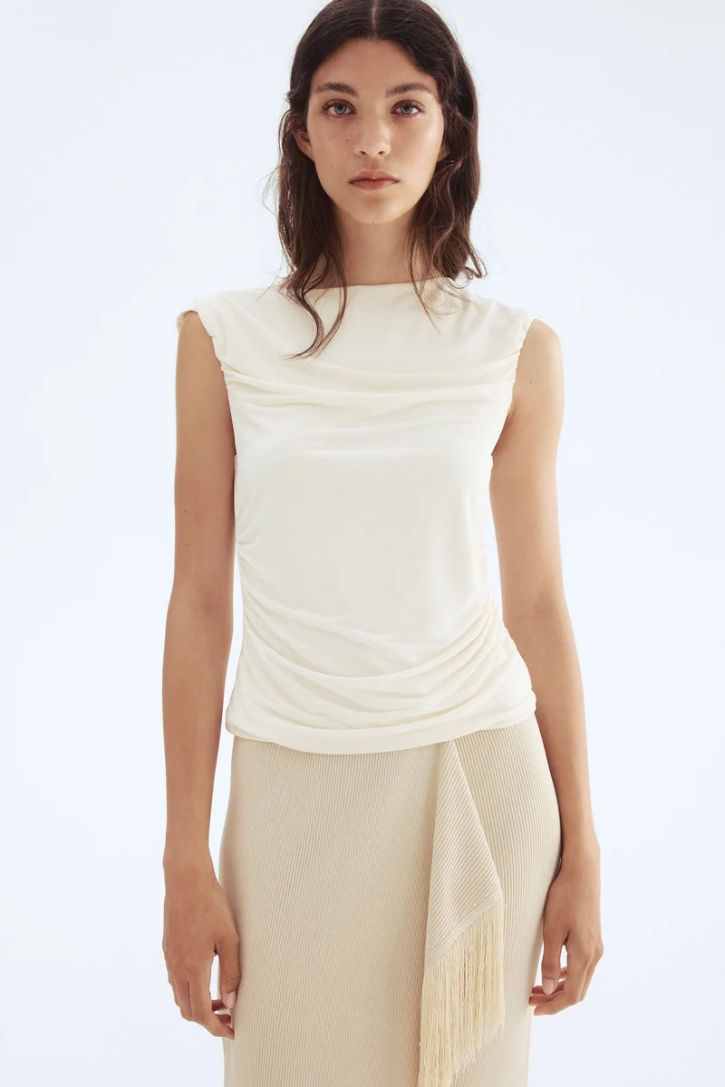 H&M Draped cap-sleeved top