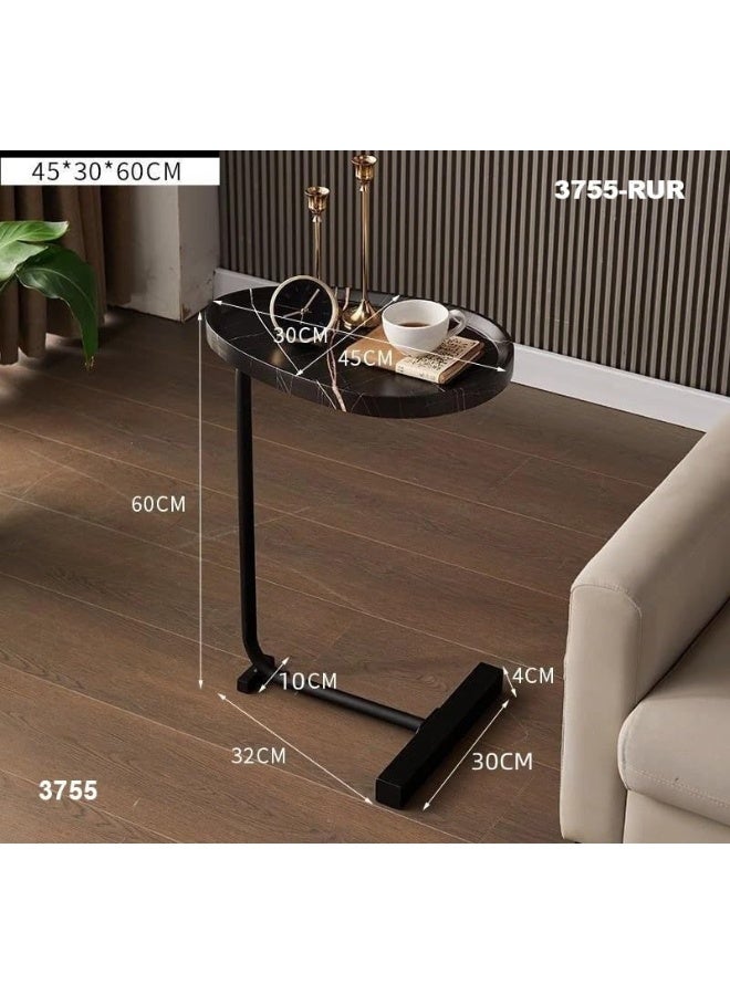 Generic SAFENHAND C-Shaped End Table, C Table for Couch, Coffee End Table, Sofa Snack Side Side Tables, with Metal Frame - Image 2
