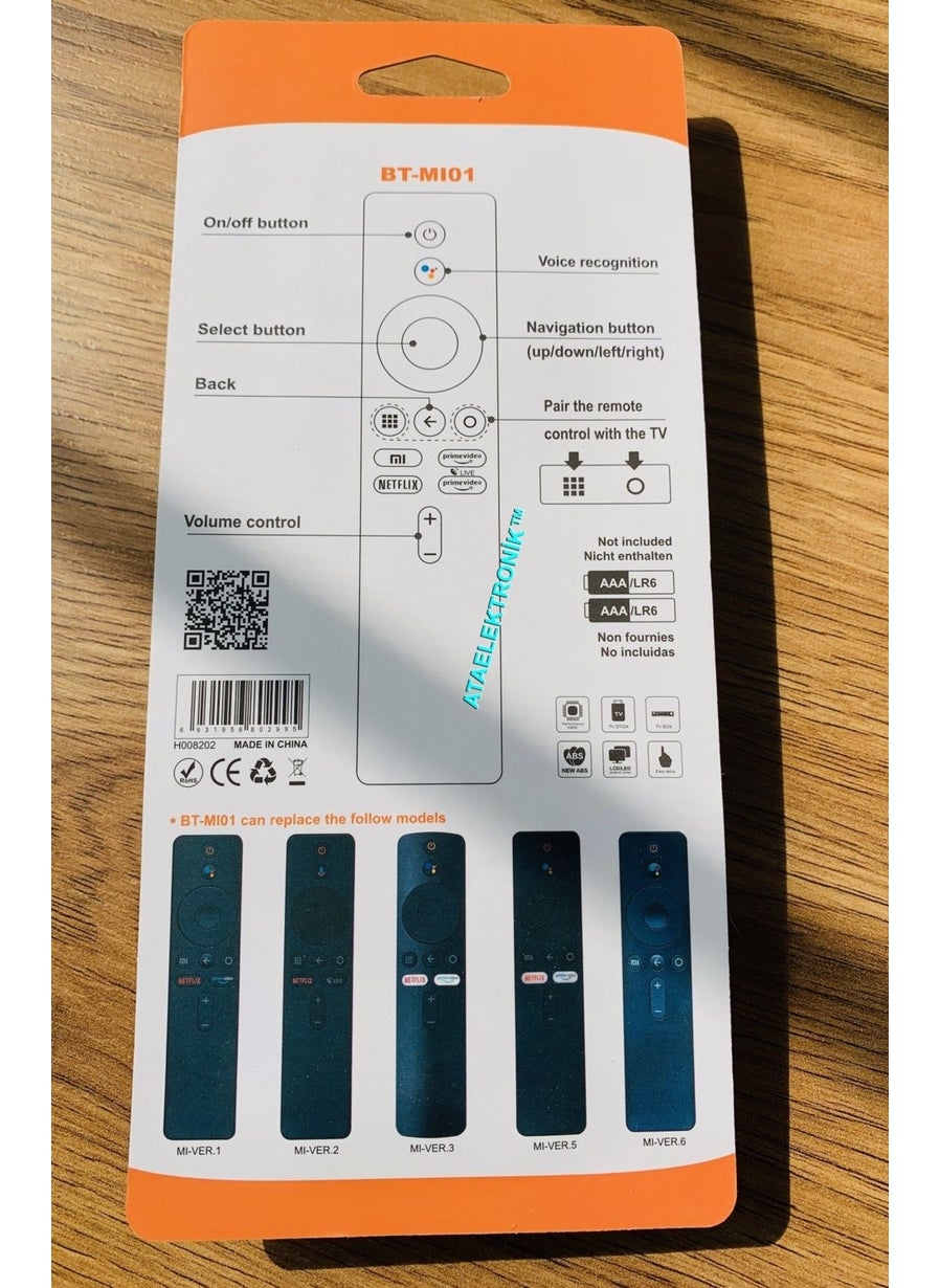 Ata Elektronik - Xiaomi Mi Box S 4K TV Stick Netflix Prime Video Button Remote Control Compatible for All Models Box Remote - Image 1