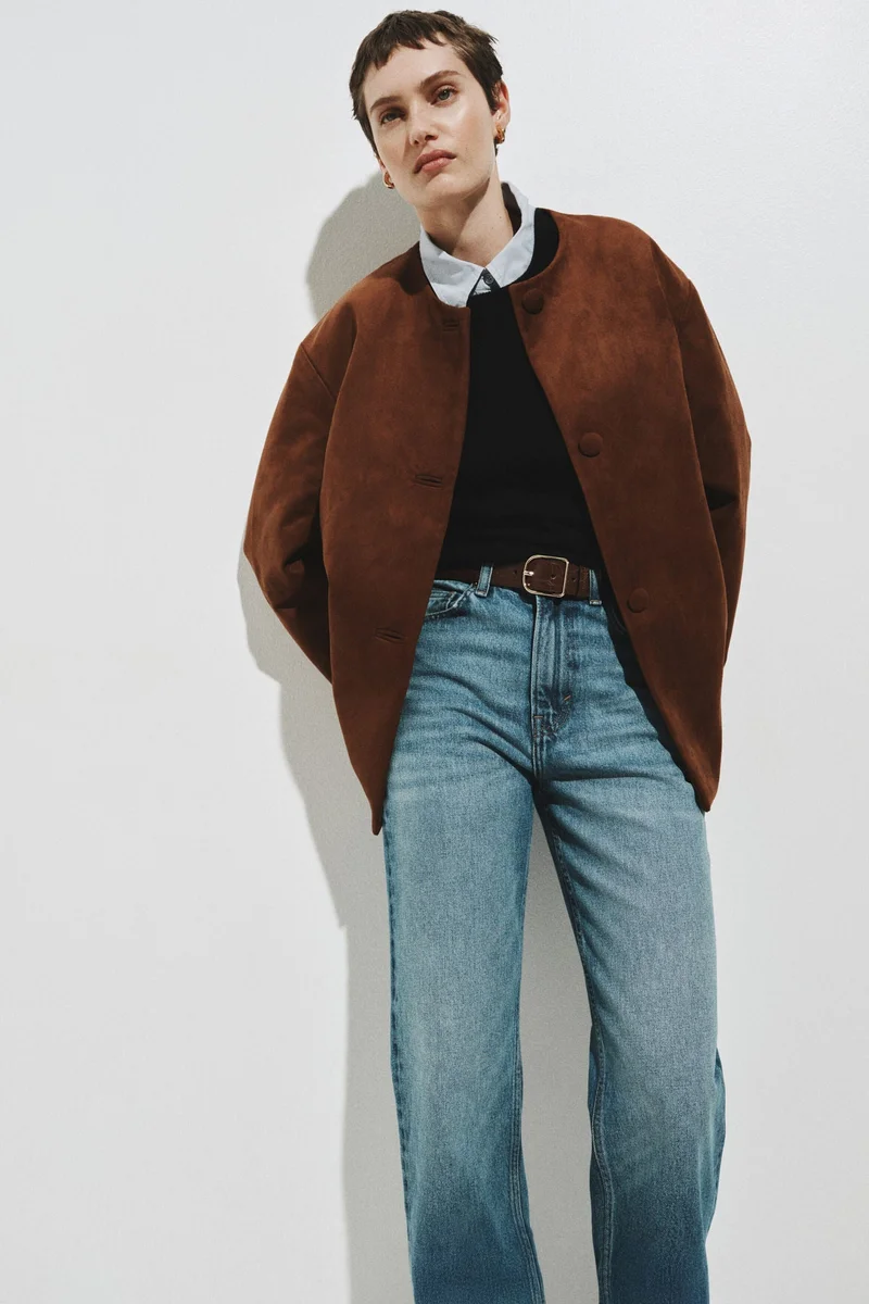 اتش اند ام جاكيت بدون ياقة