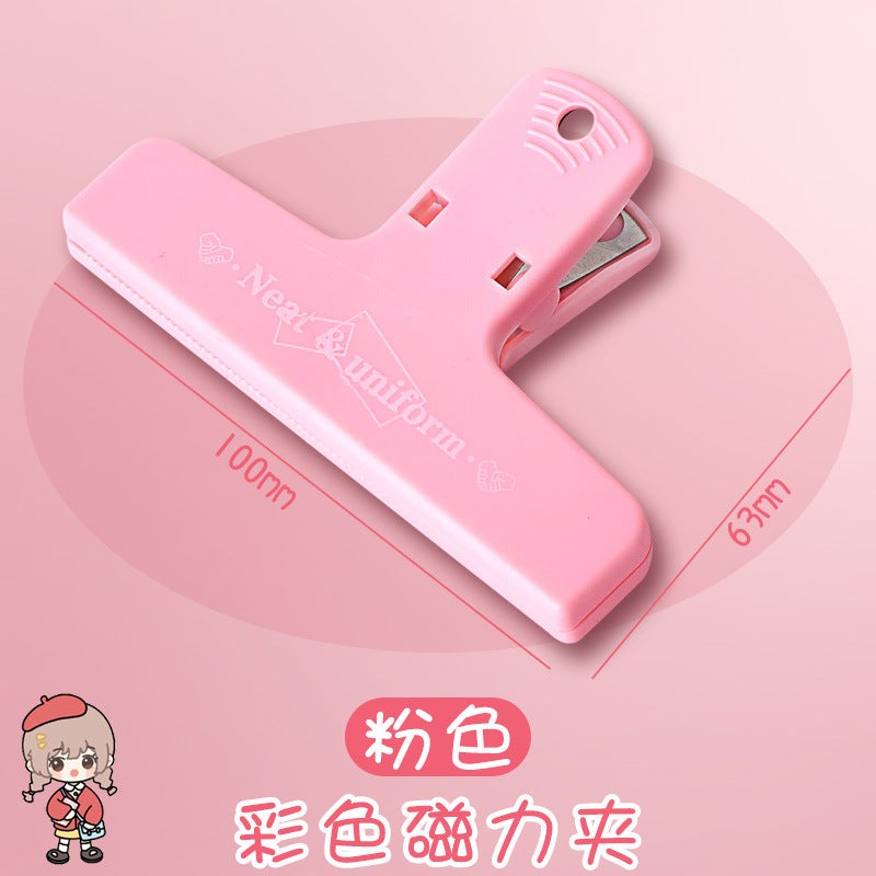 Generic Colorful Magnetic Tail Clips for Documents Light pink magnetic clip (1)