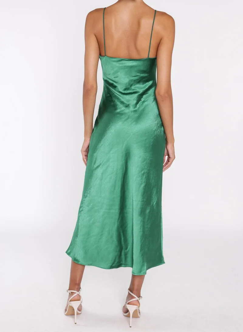 ترو ديكادينس Delphine Emerald Green Midi Slip Dress