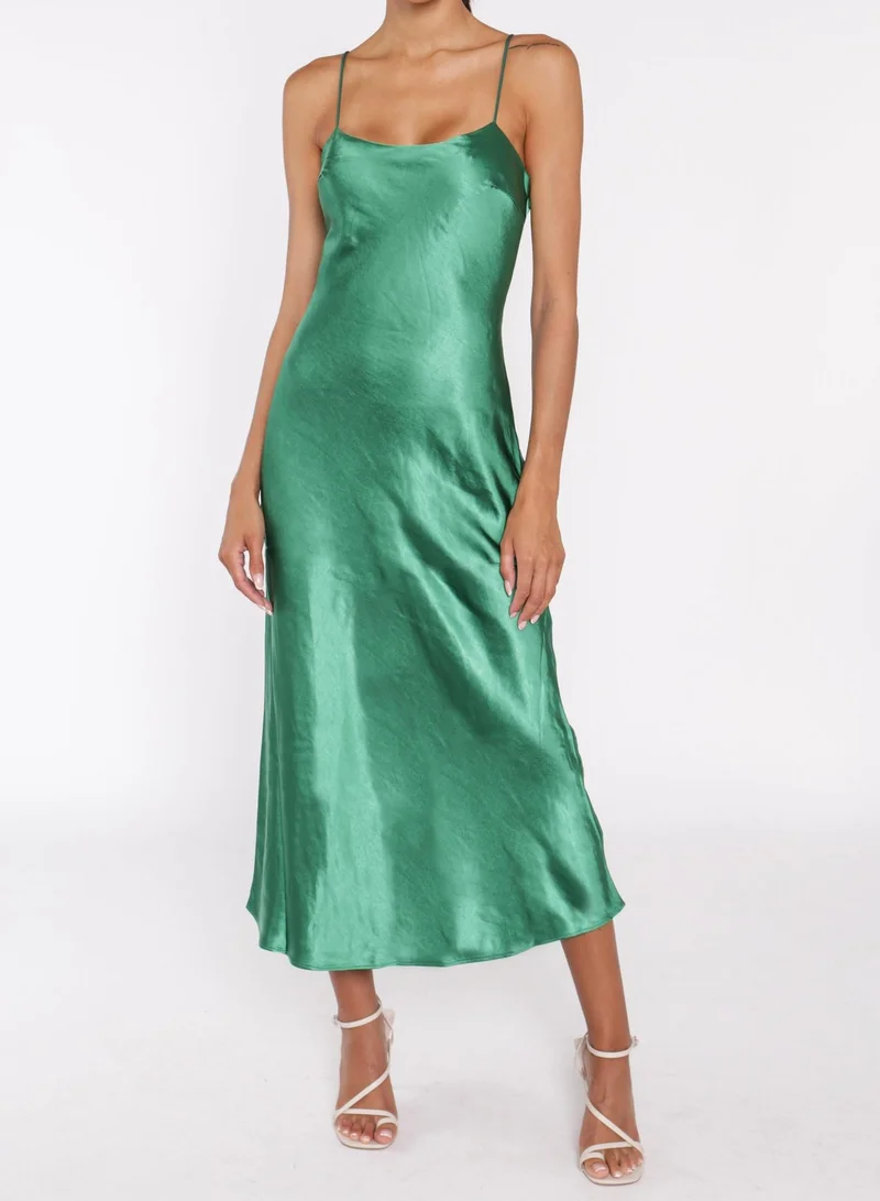 ترو ديكادينس Delphine Emerald Green Midi Slip Dress
