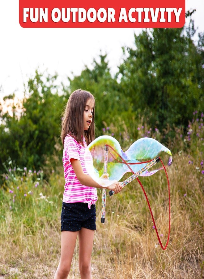 Atlasonix Giant Bubble Wands for Kids | 2 Pack Huge Bubble Maker Kit with Big Bubble Powder | Fun Outdoor Toy for Boys & Girls | with 2 Packs of Giant Bubbles Mix for Parties & Playtime - Image 2