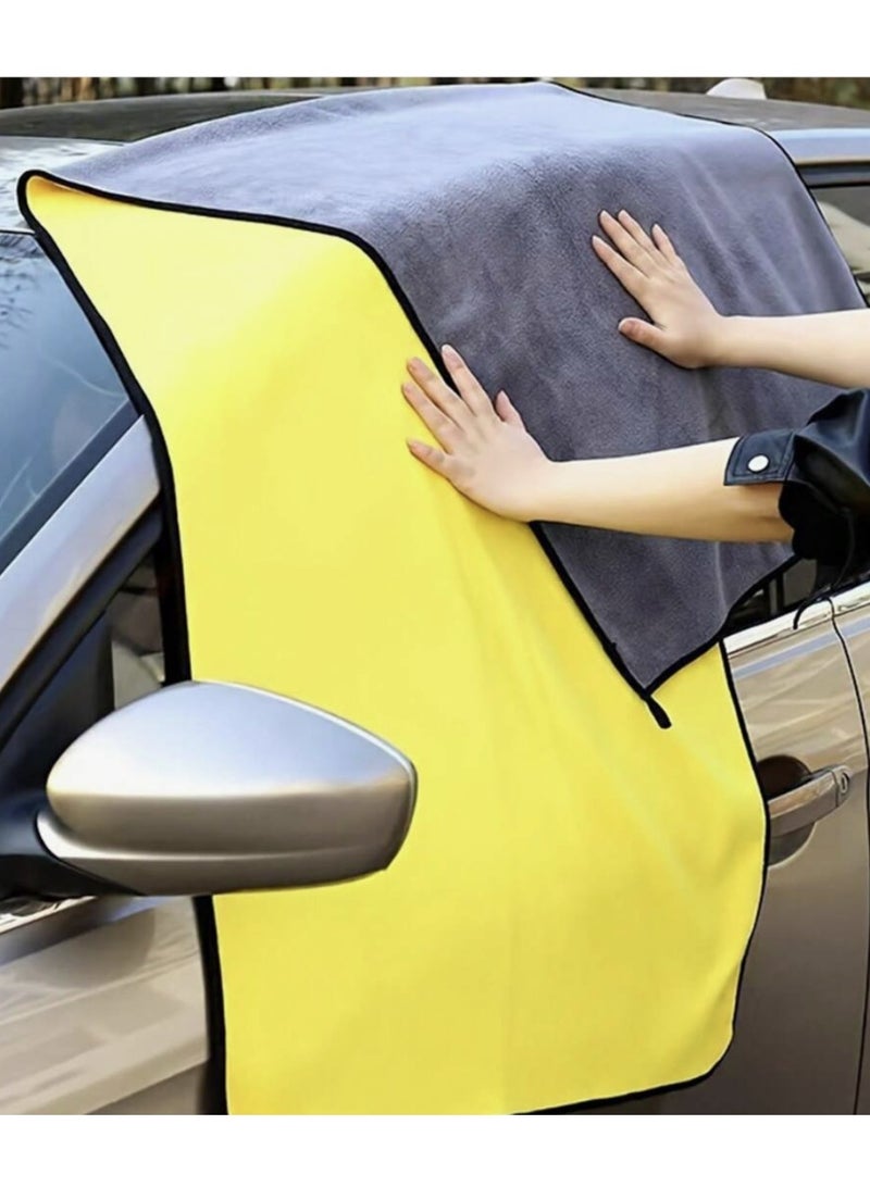 1 Pc Super Absorbent Microfiber Cleaning Towel, Thick Plush Cloth for Car Care & Home Use - Image 1