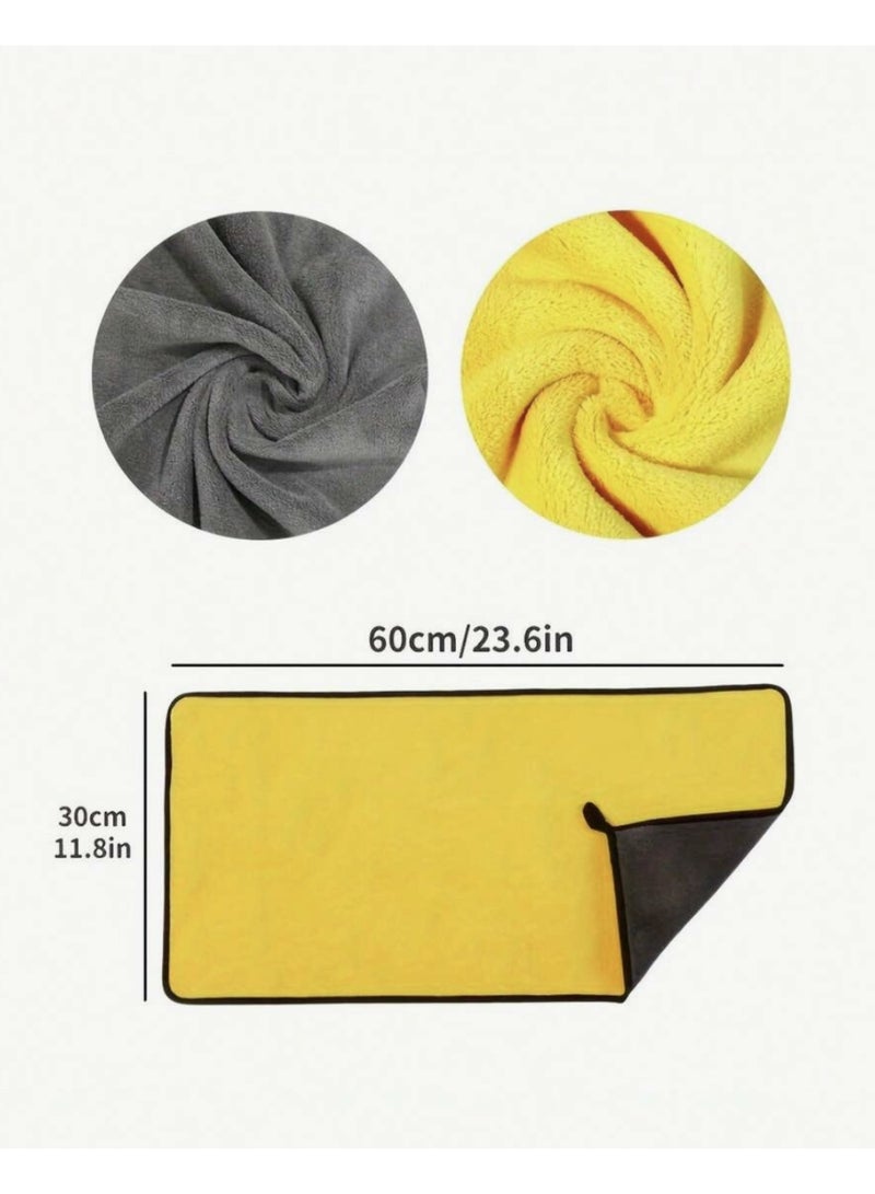 1 Pc Super Absorbent Microfiber Cleaning Towel, Thick Plush Cloth for Car Care & Home Use - Image 4