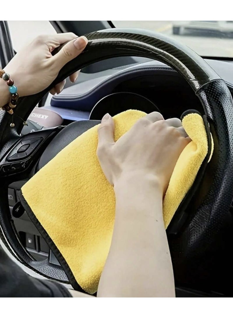 1 Pc Super Absorbent Microfiber Cleaning Towel, Thick Plush Cloth for Car Care & Home Use - Image 2