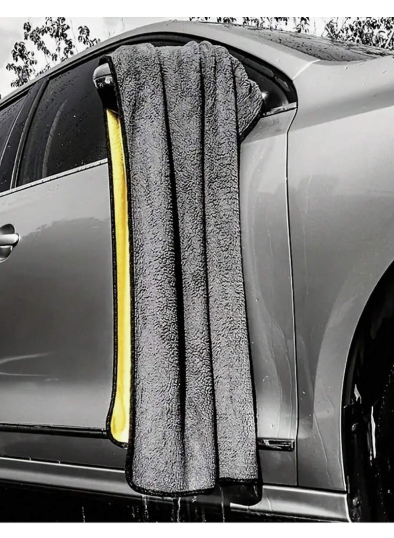 1 Pc Super Absorbent Microfiber Cleaning Towel, Thick Plush Cloth for Car Care & Home Use - Image 5