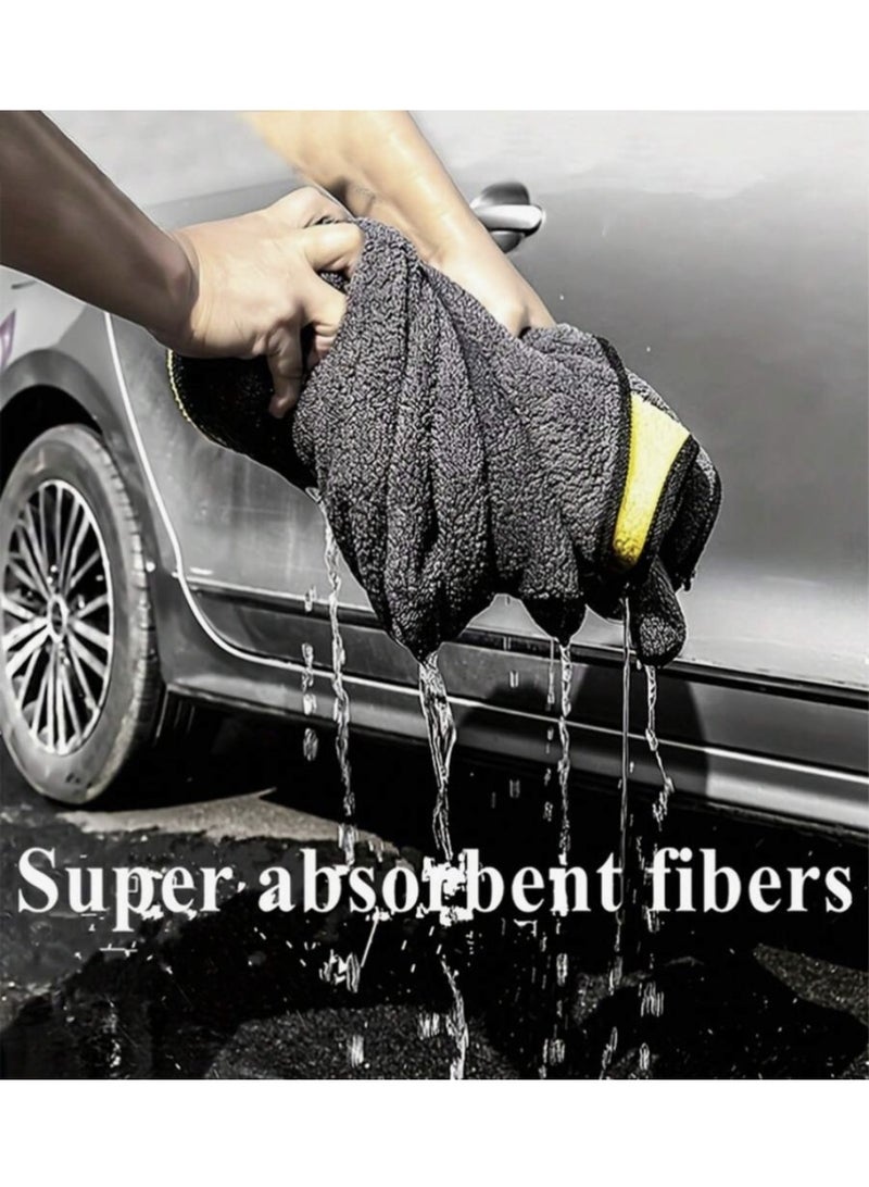 1 Pc Super Absorbent Microfiber Cleaning Towel, Thick Plush Cloth for Car Care & Home Use - Image 3