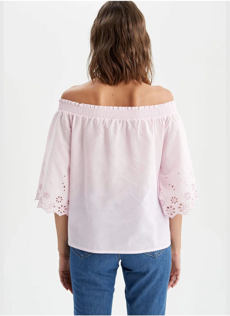 DeFacto Off Shoulder Lace Half Sleeve Blouse