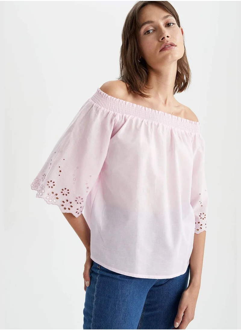 DeFacto Off Shoulder Lace Half Sleeve Blouse