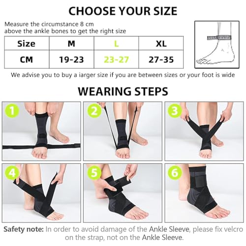 Cetaplast Ankle Support for Ligament Damage Sprained Ankle, Achilles Tendonitis Foot & Plantar Fasciitis Support Strap, Heel Pain Relief & Wrap for Compression (Large) - Image 2