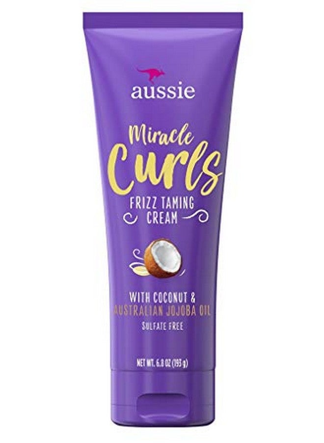Aussie Miracle Curls Frizz Taming Cream 6.8 Ounce (Coconut & Jojoba Oil) (6 Pack) - Image 1