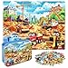 MZZOTOY Construction Vehicles Puzzles for Kids Ages 48 60 Pieces Jigsaw Puzzles for Kids Ages 35 Puzzle for Girls and Boys Learning Educational Puzzles Toys in a Metal Box - Image 2