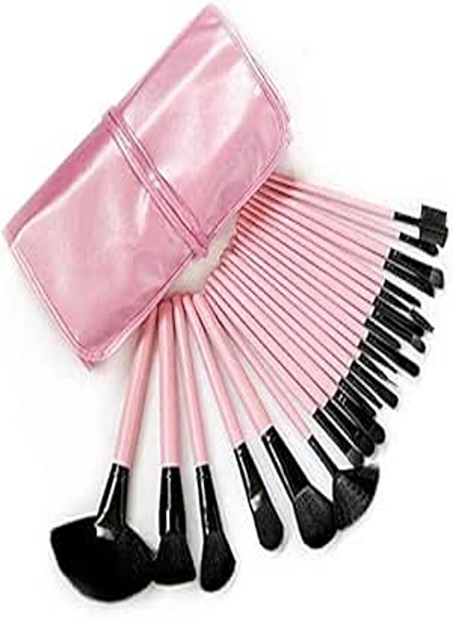 Make Up Brushes Tool Set - 24 Pieces, Pink