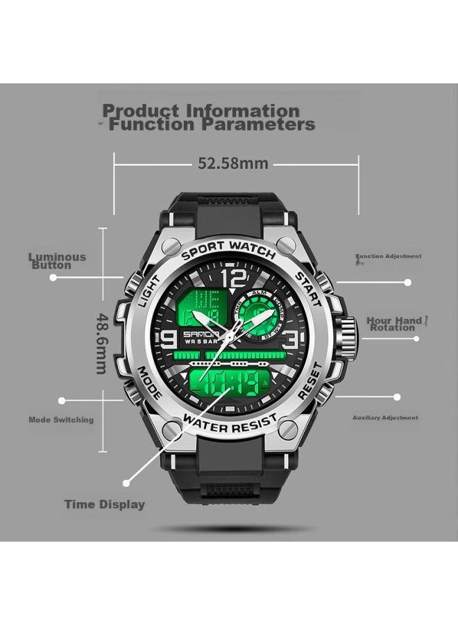Sanda Electronic Watch For Men, Students, Luminous, Waterproof, For Middle School And High School Students, Sports, Military Enlistment, Soldiers' Watch - Image 5