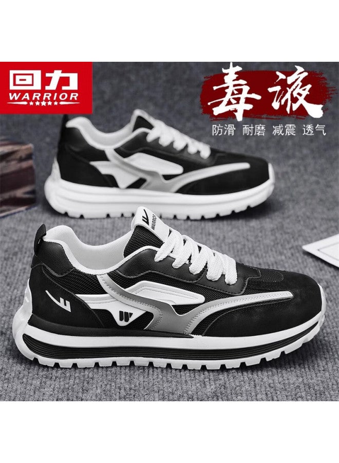 Warrior Men's Shoes Autumn Winter New Breathable Shock-absorbing Non-slip Casual Sneakers Black White Gray Size 43