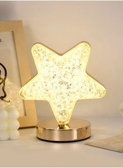 Toshionics Rechargeable Star-Shaped Crystal Diamond Table Lamp Cordless Luxury LED Nightlight with 8-Hour Battery Life 3 Light Intensities Touch Control & Color Changing Feature Elegant Acrylic Decorative Nightstand Lamp for Bedroom Living Room Parties & Restaurants USB Type-C Charging Romantic Ambient Lighting Modern & Trendy Home Décor Perfect Gift for Holidays Birthdays & Christmas  - Image 1