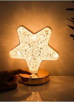 Toshionics Rechargeable Star-Shaped Crystal Diamond Table Lamp Cordless Luxury LED Nightlight with 8-Hour Battery Life 3 Light Intensities Touch Control & Color Changing Feature Elegant Acrylic Decorative Nightstand Lamp for Bedroom Living Room Parties & Restaurants USB Type-C Charging Romantic Ambient Lighting Modern & Trendy Home Décor Perfect Gift for Holidays Birthdays & Christmas  - Image 2