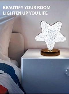 Toshionics Rechargeable Star-Shaped Crystal Diamond Table Lamp Cordless Luxury LED Nightlight with 8-Hour Battery Life 3 Light Intensities Touch Control & Color Changing Feature Elegant Acrylic Decorative Nightstand Lamp for Bedroom Living Room Parties & Restaurants USB Type-C Charging Romantic Ambient Lighting Modern & Trendy Home Décor Perfect Gift for Holidays Birthdays & Christmas  - Image 5