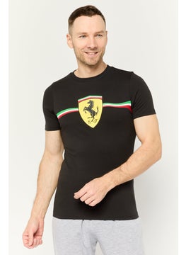 Men Sportswear Fit Short Sleeves Outdoor T-shirt, Black