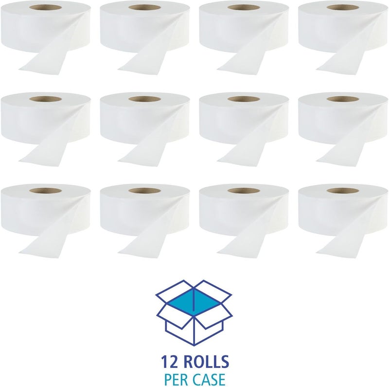 Boardwalk B6111 312 in x 2000 ft JRT Jr 1Ply Bath Tissue  Jumbo White 12Carton - Image 4