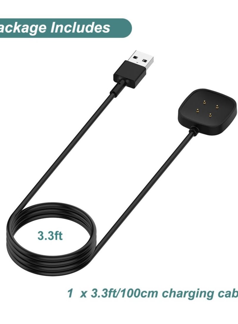 Nisyctk Charger for Fitbit Sense/Sense 2/Versa 3/Versa 4, Replacement USB Charging Cable for Versa 4/Versa 3/Sense 2/Sense - Image 2