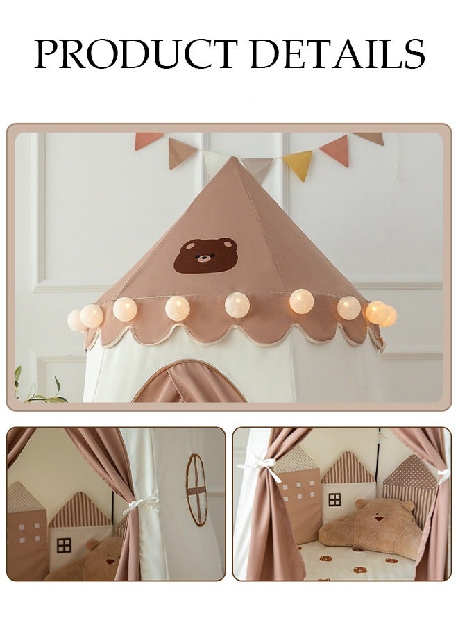 DUNISO Kids Play Tent Brown with Two Windows, Kids Tent Playhouse for Kids Indoor Bed Tent for Toddler Toys for Boys Girls Brown Color,Portable & Foldable Toddler Tent - Image 4