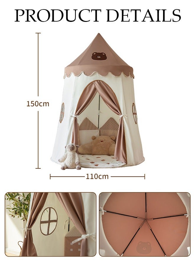 DUNISO Kids Play Tent Brown with Two Windows, Kids Tent Playhouse for Kids Indoor Bed Tent for Toddler Toys for Boys Girls Brown Color,Portable & Foldable Toddler Tent - Image 5