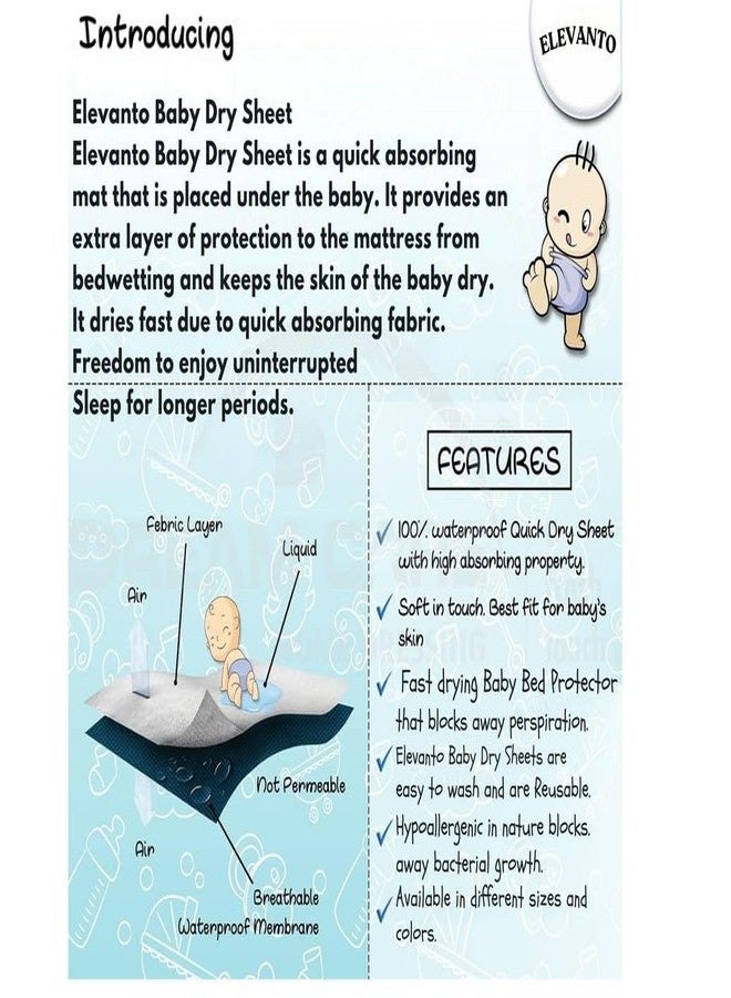ELEVANTO Baby Anti-Piling Fleece Extra Absorbent Instant Dry Sheet for Baby, Baby Bed Protector, Waterproof Sheet, Medium Size 100x70 cm, Pack of 3, Sky & SELMON & Purple - Image 4