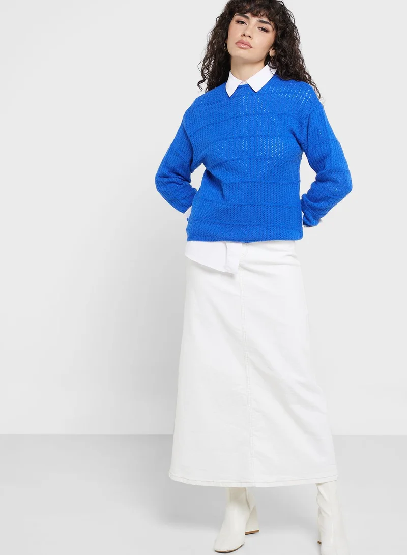 ELLA Mesh Knit Sweater