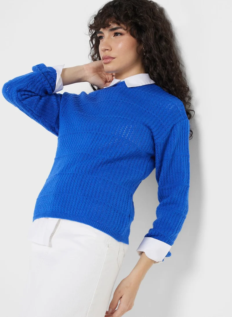 ELLA Mesh Knit Sweater