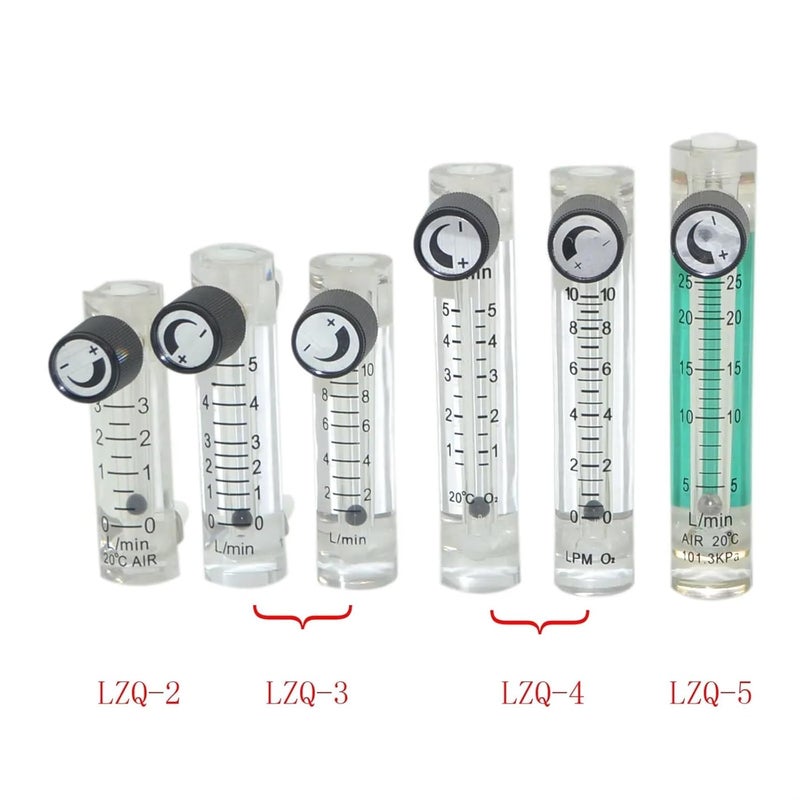 LZQ-1,2,3,4,5 Acrylic air flowmeter H 90mm Oxygen Flow Meter with Control Valve for Oxygen conectrator(LZQ-3 0-5LPM) - Image 5
