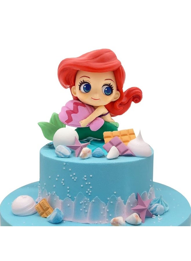 Sienon Mermaid Cake Topper Little Mermaid Doll with Seashells for Ariel Cake Decoration Mermaid Figurines for Under the Sea Mermaid Theme Princess Kids Birthday Baby Shower Party Supplies - Image 5
